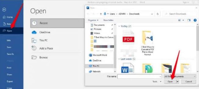 cách chuyển pdf sang word