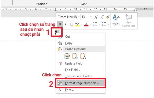 cách chỉnh header and footer trong Word